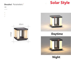 Garden Square Courtyard Solar LED Lawn Lamp - Hans Lumiere