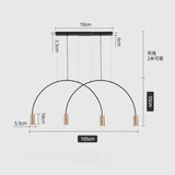 Geometric Lines Arched Shape LED Hanging Lamp - Hans Lumiere