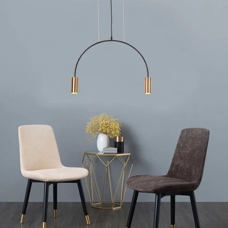 Geometric Lines Arched Shape LED Hanging Lamp - Hans Lumiere
