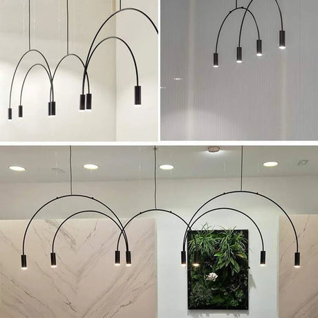 Geometric Lines Arched Shape LED Hanging Lamp - Hans Lumiere