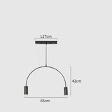 Geometric Lines Arched Shape LED Hanging Lamp - Hans Lumiere