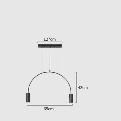 Geometric Lines Arched Shape LED Hanging Lamp - Hans Lumiere