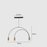 Geometric Lines Arched Shape LED Hanging Lamp - Hans Lumiere
