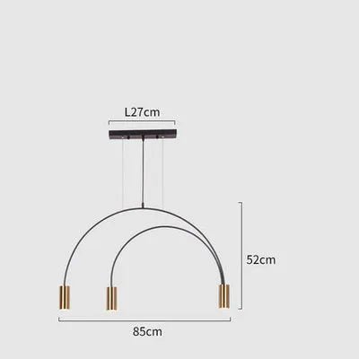 Geometric Lines Arched Shape LED Hanging Lamp - Hans Lumiere