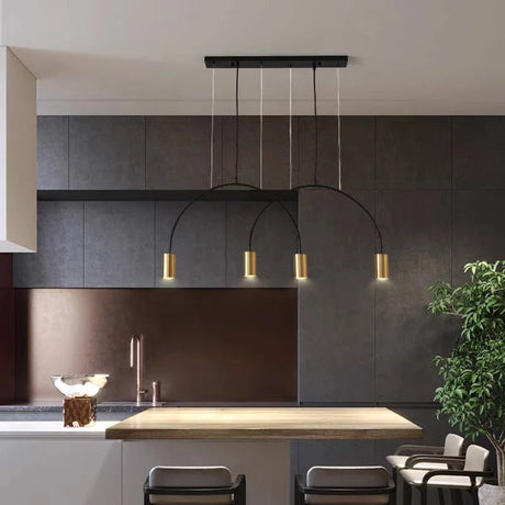 Geometric Lines Arched Shape LED Hanging Lamp - Hans Lumiere