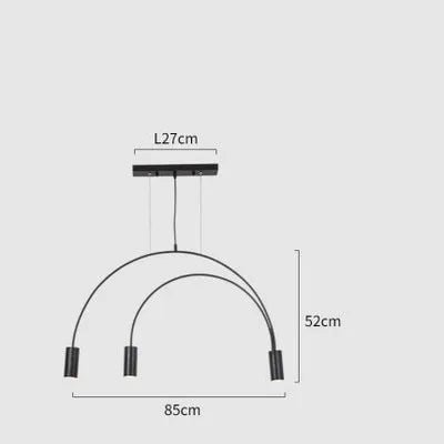 Geometric Lines Arched Shape LED Hanging Lamp - Hans Lumiere