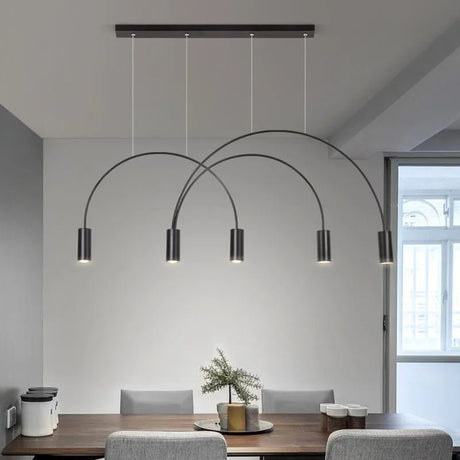 Geometric Lines Arched Shape LED Hanging Lamp - Hans Lumiere