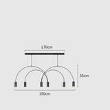 Geometric Lines Arched Shape LED Hanging Lamp - Hans Lumiere