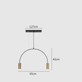 Geometric Lines Arched Shape LED Hanging Lamp - Hans Lumiere