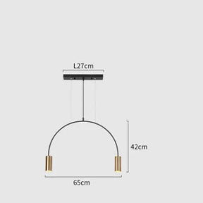 Geometric Lines Arched Shape LED Hanging Lamp - Hans Lumiere