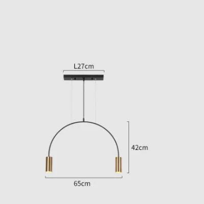 Geometric Lines Arched Shape LED Hanging Lamp - Hans Lumiere