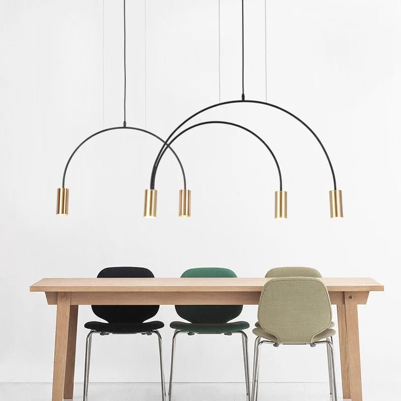 Geometric Lines Arched Shape LED Hanging Lamp - Hans Lumiere
