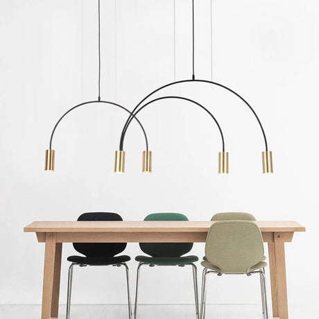 Geometric Lines Arched Shape LED Hanging Lamp - Hans Lumiere