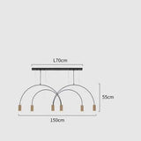 Geometric Lines Arched Shape LED Hanging Lamp - Hans Lumiere