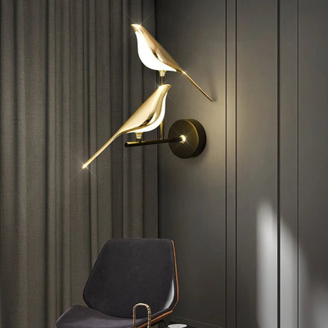 Gilded Bird LED Wall Sconce with Touch Switch - Hans Lumiere