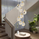Gold Crystal Staircase Chandelier for Living Room and Foyer - Hans Lumiere
