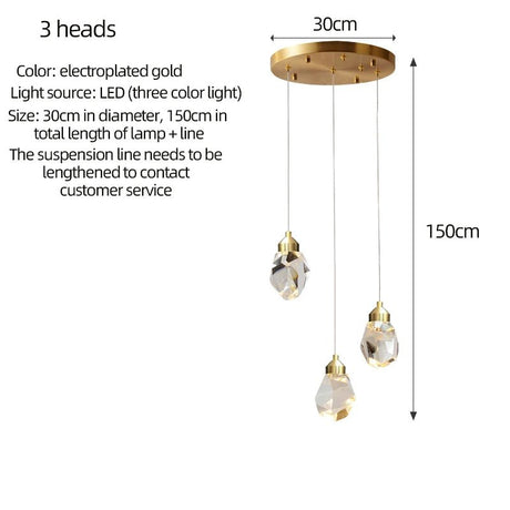 Gold Crystal Staircase Chandelier for Living Room and Foyer - Hans Lumiere