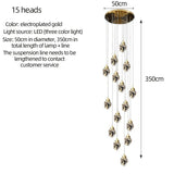 Gold Crystal Staircase Chandelier for Living Room and Foyer - Hans Lumiere