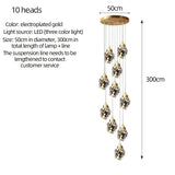 Gold Crystal Staircase Chandelier for Living Room and Foyer - Hans Lumiere