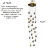 Gold Crystal Staircase Chandelier for Living Room and Foyer - Hans Lumiere