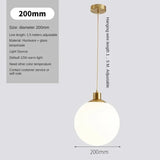 Gold Milk White Round Ball Pendant Light - Hans Lumiere