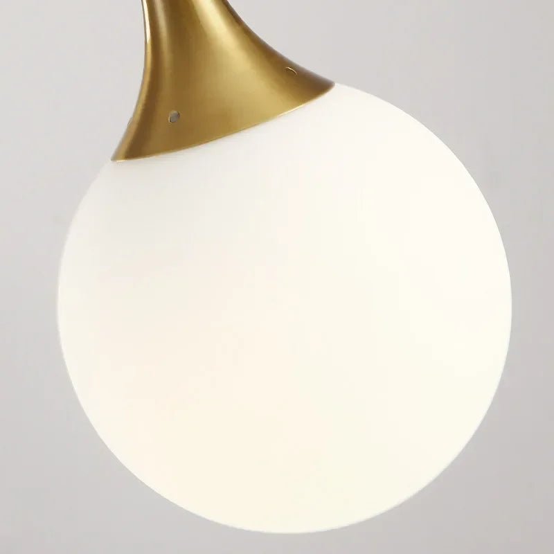 Gold Milk White Round Ball Pendant Light - Hans Lumiere
