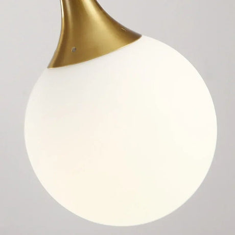 Gold Milk White Round Ball Pendant Light - Hans Lumiere