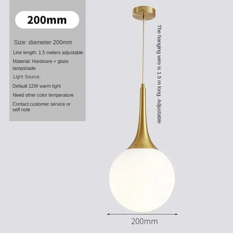 Gold Milk White Round Ball Pendant Light - Hans Lumiere