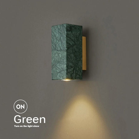 Green Marble Wall Sconce – Nordic Luxury Wall Light - Hans Lumiere