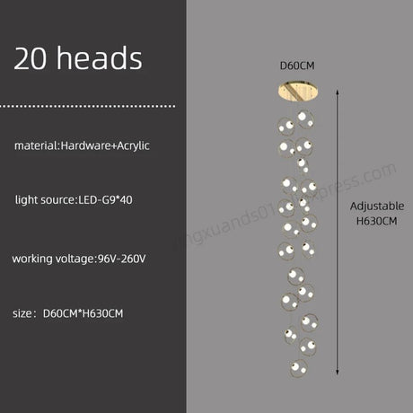 Hall Chandelier Staircase Modern Suspension Luster - Hans Lumiere