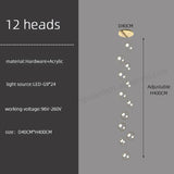 Hall Chandelier Staircase Modern Suspension Luster - Hans Lumiere