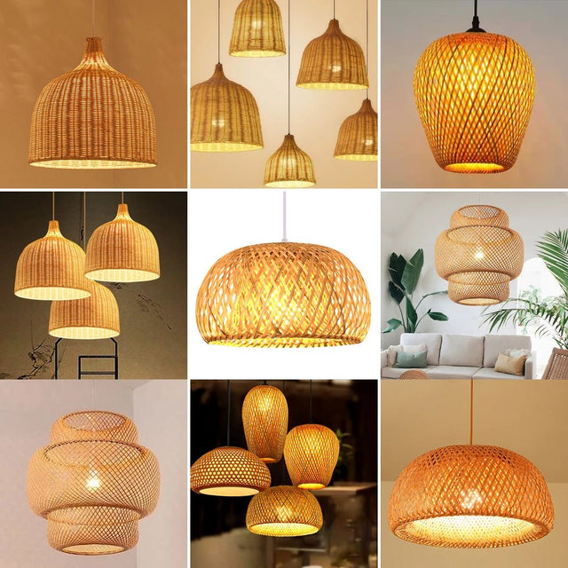 Hand Knitted Bamboo Pendant Lamp - Hans Lumiere