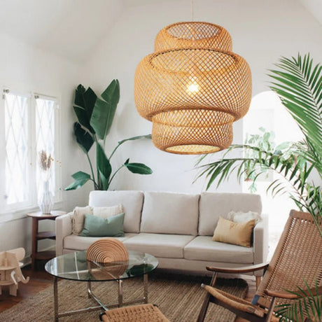 Hand Knitted Bamboo Pendant Lamp - Hans Lumiere