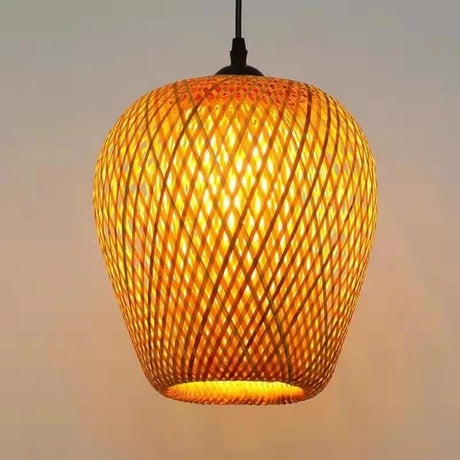 Hand Knitted Bamboo Pendant Lamp - Hans Lumiere