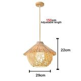 Handwoven Natural Rustic Asian Pendant Rattan Bamboo Lamps - Hans Lumiere