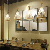 Handwoven Natural Rustic Asian Pendant Rattan Bamboo Lamps - Hans Lumiere