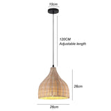Handwoven Natural Rustic Asian Pendant Rattan Bamboo Lamps - Hans Lumiere