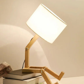 Humanoid Japanese Style Wooden Table Lamp - Hans Lumiere