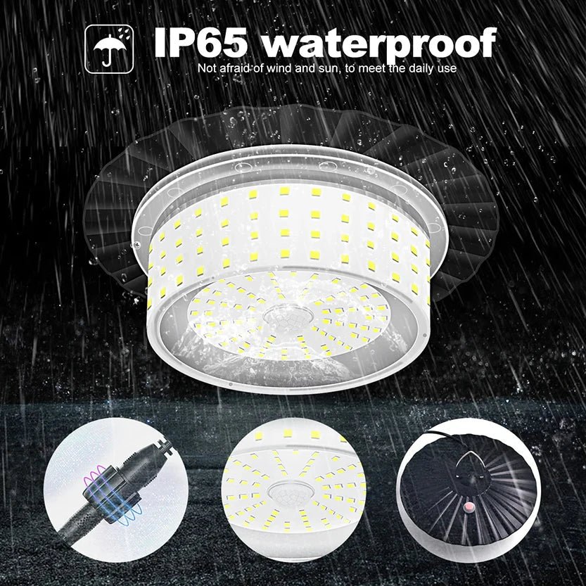 Indoor Outdoor 244 LED Solar Pendant Light With Motion Sensor - Hans Lumiere