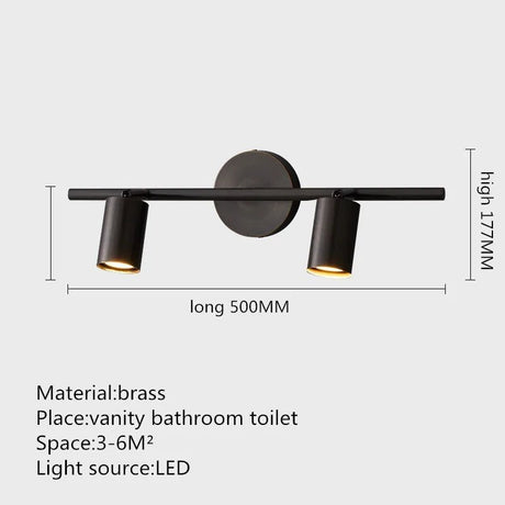 Industrial Brass Copper Mirror LED Spot Light - Hans Lumiere