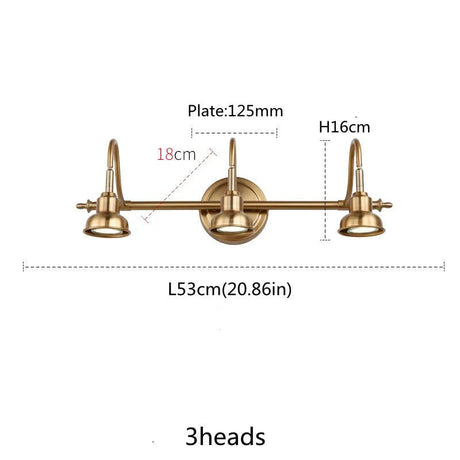 Industrial Brass Copper Mirror LED Spot Light - Hans Lumiere