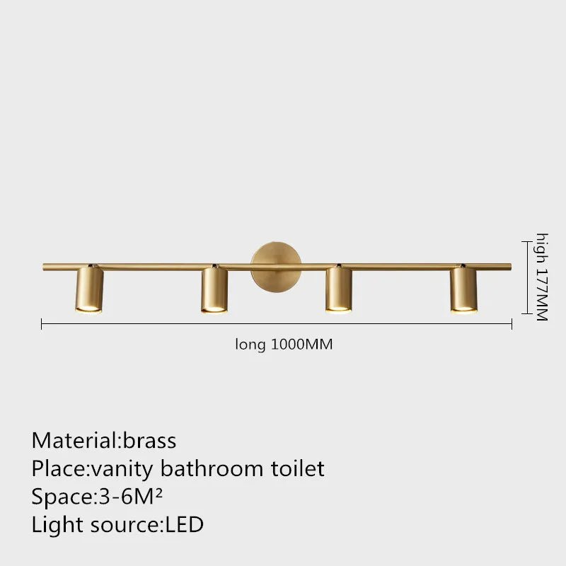 Industrial Brass Copper Mirror LED Spot Light - Hans Lumiere