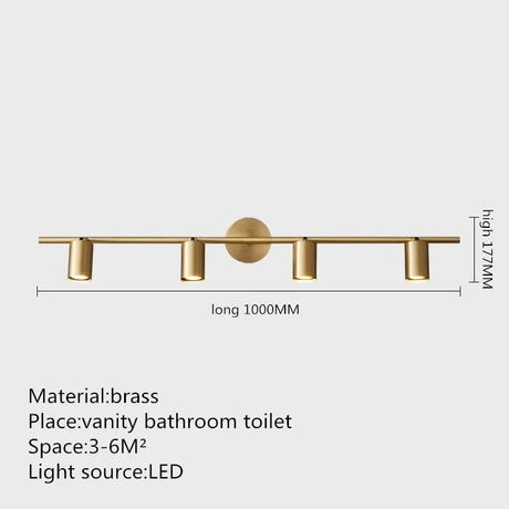 Industrial Brass Copper Mirror LED Spot Light - Hans Lumiere