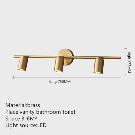 Industrial Brass Copper Mirror LED Spot Light - Hans Lumiere