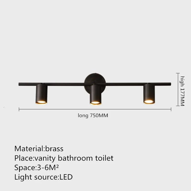 Industrial Brass Copper Mirror LED Spot Light - Hans Lumiere