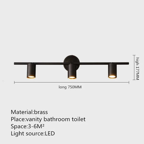 Industrial Brass Copper Mirror LED Spot Light - Hans Lumiere