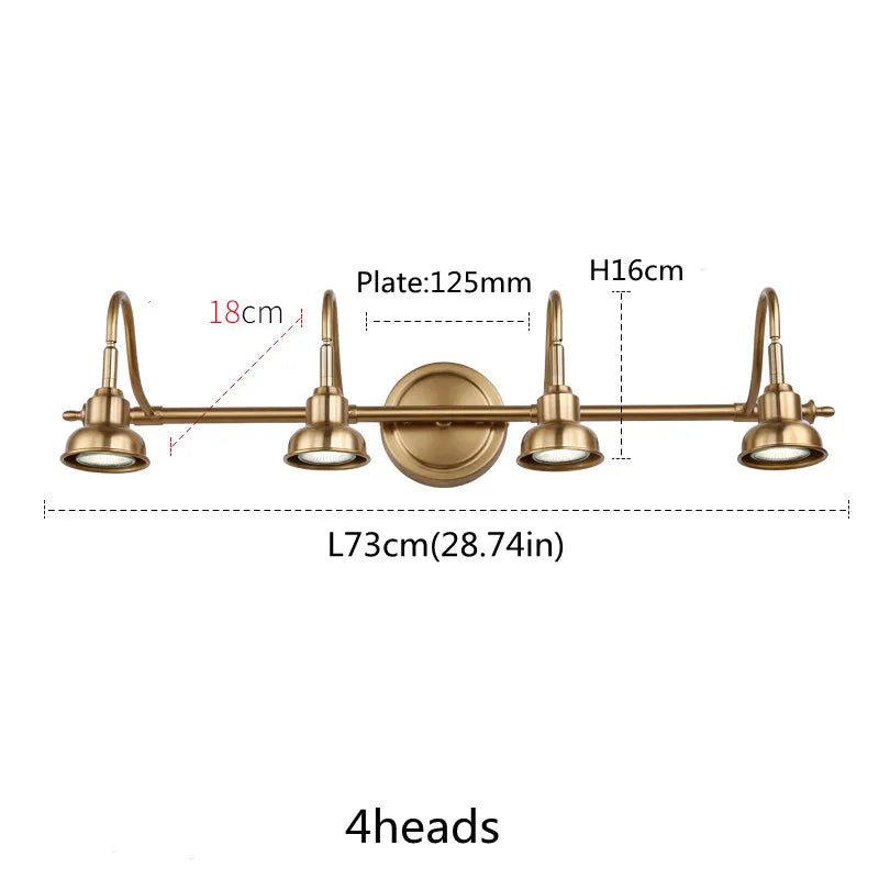 Industrial Brass Copper Mirror LED Spot Light - Hans Lumiere