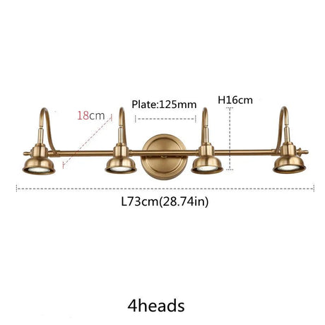 Industrial Brass Copper Mirror LED Spot Light - Hans Lumiere