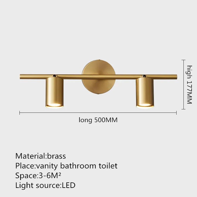 Industrial Brass Copper Mirror LED Spot Light - Hans Lumiere