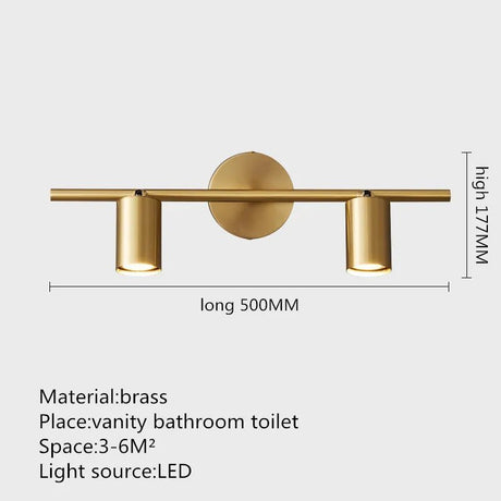 Industrial Brass Copper Mirror LED Spot Light - Hans Lumiere